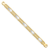 14K Two-tone Polished and Satin Men's Bracelet